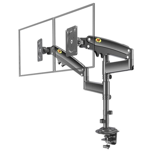 Full Motion Dual Arm Clamp For 22-32 Inch Lcd Tv Monitor Desk Holder With Gas Spring-1915197149721792512
