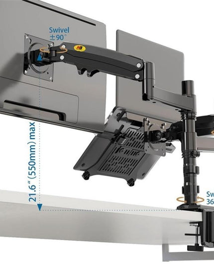 Full Motion Dual Arm Clamp For 22-32 Inch Lcd Tv Monitor Desk Holder With Gas Spring-1915197149721792513