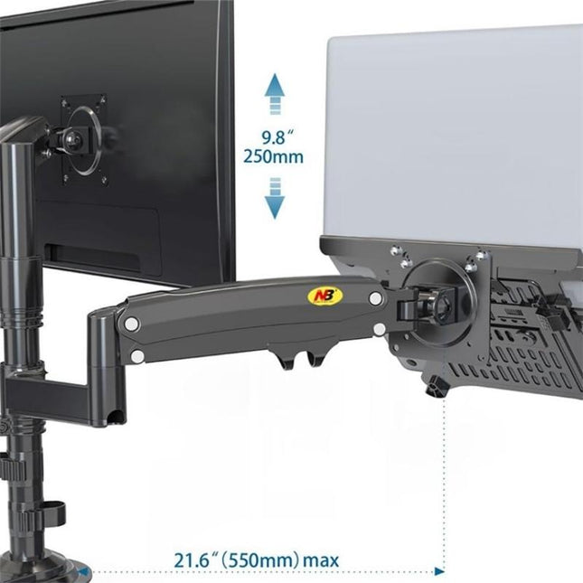 Full Motion Dual Arm Clamp For 22-32 Inch Lcd Tv Monitor Desk Holder With Gas Spring-1915197149721792515