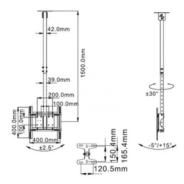 Telescopic Tv Hanger For 32-65 Inch Lcd Ceiling Mount-1915197757950398470