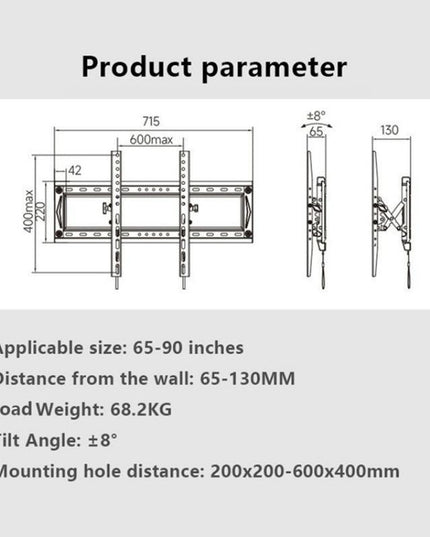 Adjustable Tv Wall Mount Bracket For 65-90 Inch Tvs-1915197401438752775