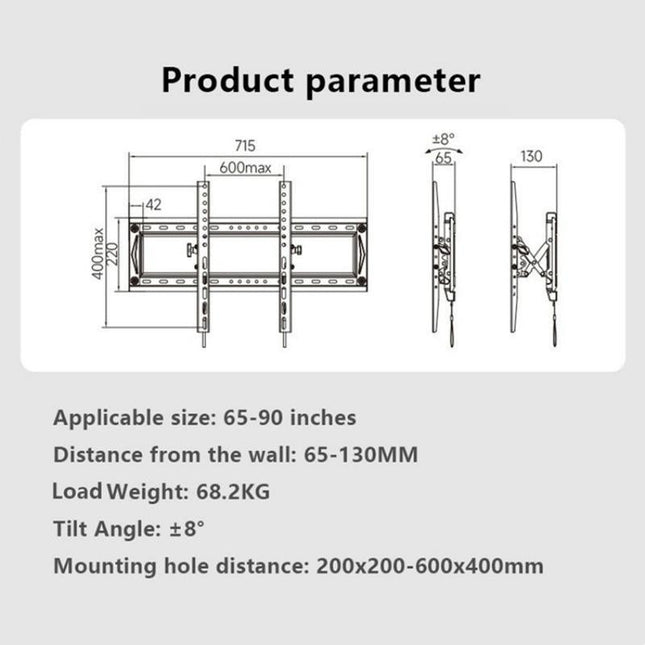 Adjustable Tv Wall Mount Bracket For 65-90 Inch Tvs-1915197401438752775