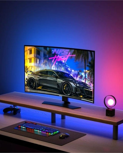Aluminum Alloy Desktop Monitor Stand With Wooden Plate Riser-1915198420461686785