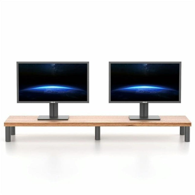 Aluminum Alloy Desktop Monitor Stand With Wooden Plate Riser-1915198420461686788