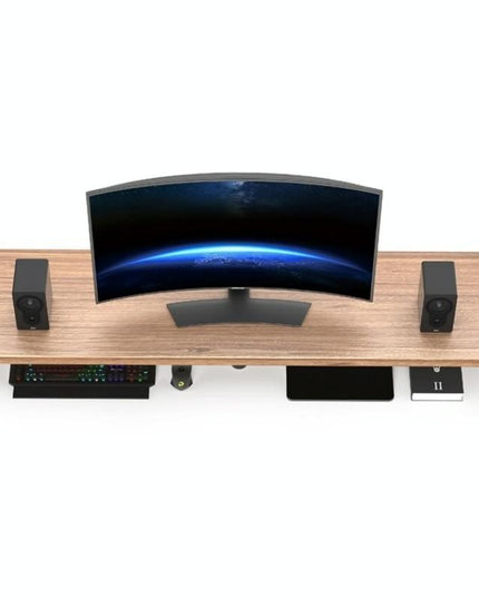 Aluminum Alloy Desktop Monitor Stand With Wooden Plate Riser-1915198420461686789