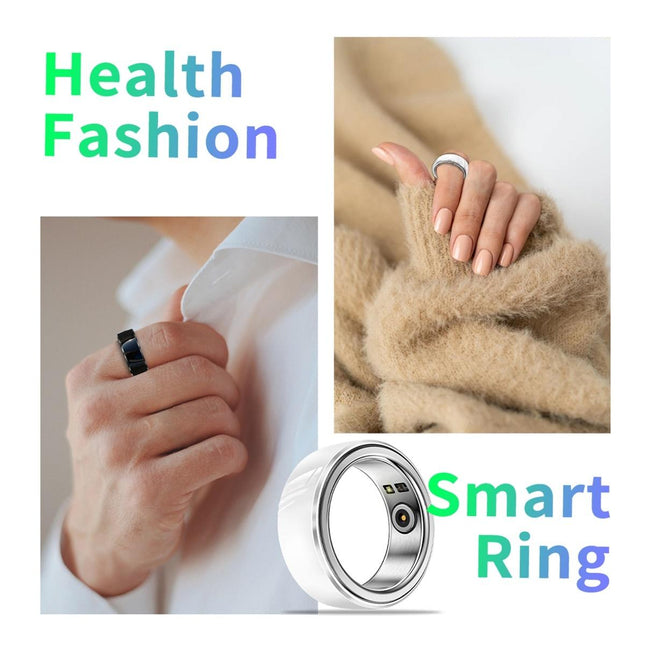 Smart Ring With Heart Rate Blood Oxygen Sleep & Sports Modes - Black Size 22-1915196967328288771