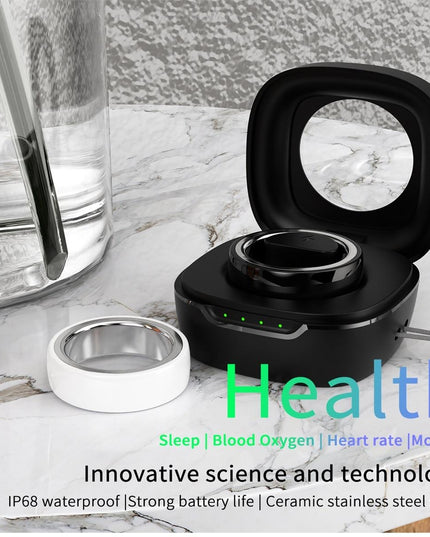 Smart Ring With Heart Rate Blood Oxygen Sleep & Sports Modes - Black Size 22-1915196967328288772