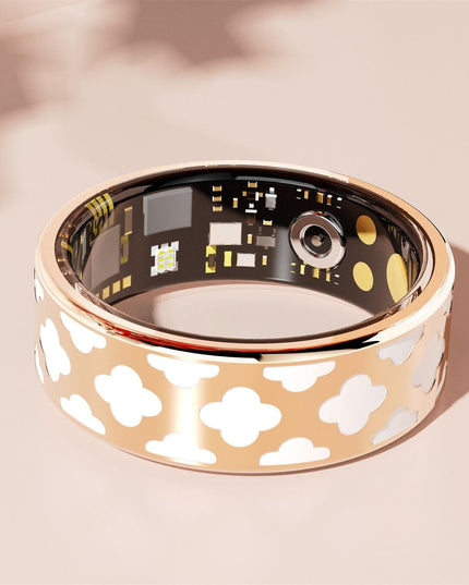 Smart Ring With Heart Rate Blood Oxygen Sleep Monitoring - Rose Gold Size 8-1915196909472059396