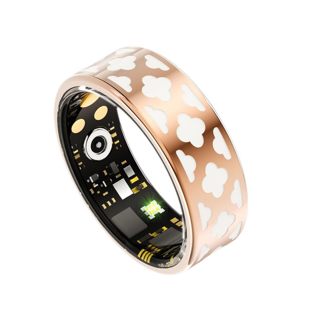 Smart Ring With Heart Rate Blood Oxygen Sleep Monitoring - Rose Gold Size 9-1915196928069603329