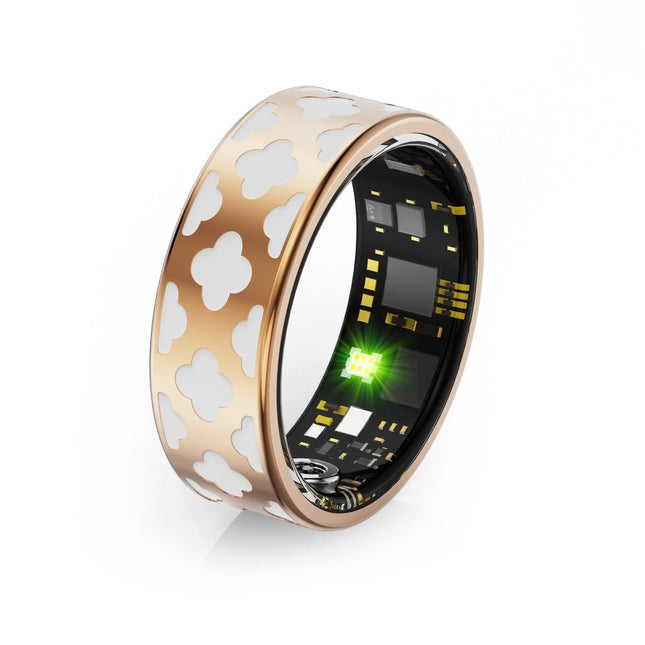 Smart Ring With Heart Rate Blood Oxygen Sleep Monitoring - Rose Gold Size 9-1915196928069603330
