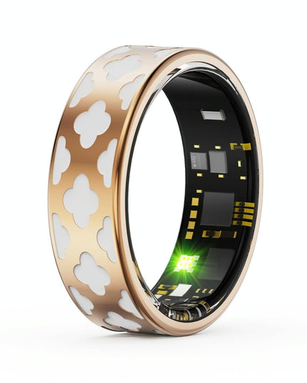 Smart Ring With Heart Rate Blood Oxygen Sleep Monitoring - Multiple Sports Modes - Rose Gold Size 12-1943465054917758976