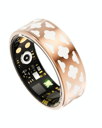 Smart Ring With Heart Rate Blood Oxygen Sleep Monitoring - Multiple Sports Modes - Rose Gold Size 12-1943465054917758977