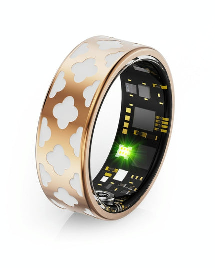 Smart Ring With Heart Rate Blood Oxygen Sleep Monitoring - Multiple Sports Modes - Rose Gold Size 12-1943465054917758978