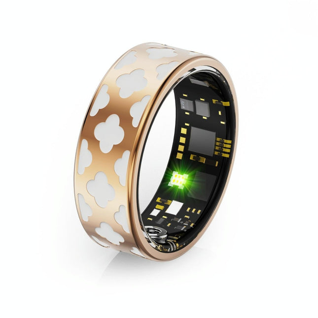 Smart Ring With Heart Rate Blood Oxygen Sleep Monitoring - Multiple Sports Modes - Rose Gold Size 12-1943465054917758978
