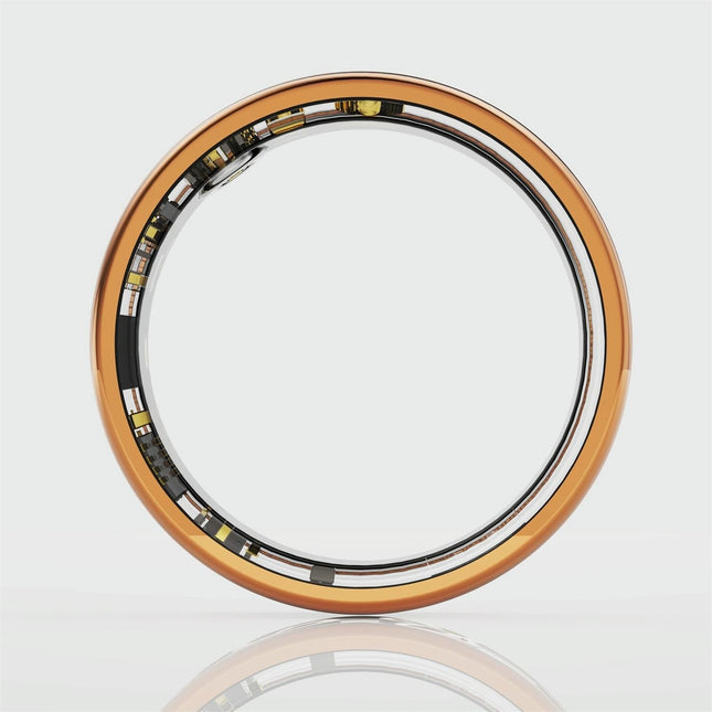 Smart Ring With Heart Rate Blood Oxygen Sleep Monitoring - Multiple Sports Modes - Rose Gold Size 12-1943465054917758979