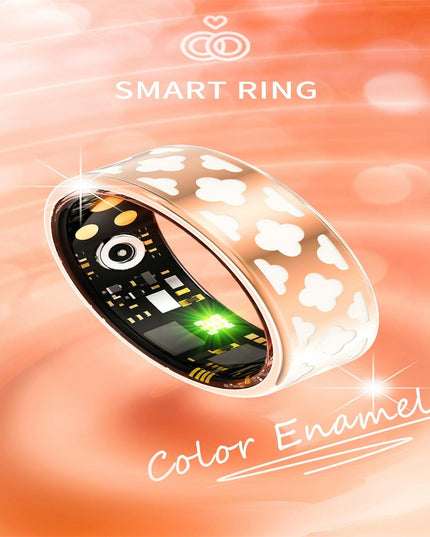 Smart Ring With Heart Rate Blood Oxygen Sleep Monitoring - Multiple Sports Modes - Rose Gold Size 12-1943465054917758981