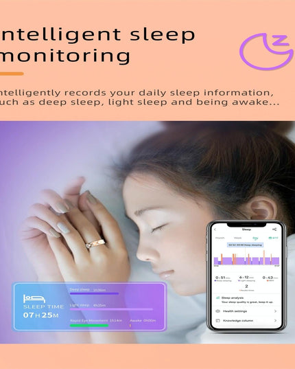 Smart Ring With Heart Rate Blood Oxygen Sleep Monitoring - Multiple Sports Modes - Rose Gold Size 12-1943465054917758984