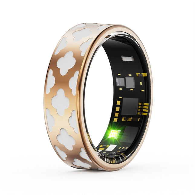 Smart Ring With Heart Rate Blood Oxygen Sleep Monitoring - Multiple Sports Modes - Rose Gold - Size 13-1915197138258759680