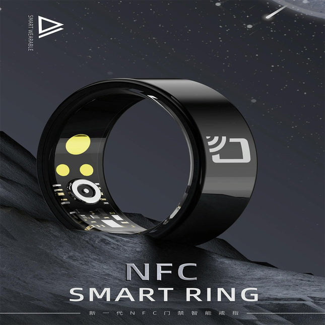 Smart Ring With Heart Rate Blood Oxygen Sleep Monitoring And Multiple Sports Modes - Black Size 8-1915196835639726081