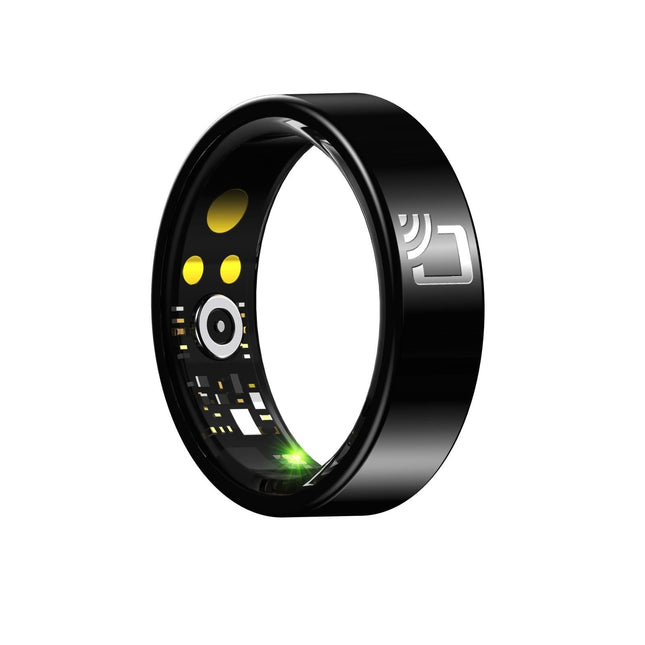 Smart Ring With Heart Rate Blood Oxygen & Sleep Monitoring - Multiple Sports Modes - Black Size 12-1915196912026390528