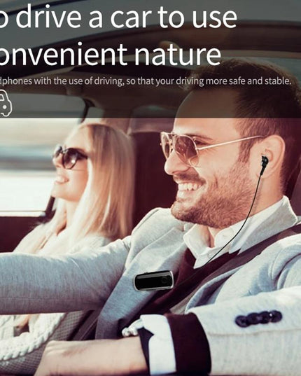 Wireless Bluetooth In-Ear Earphone With Vibrating Alert And Hands-Free Clip - Black-1915198351918370822
