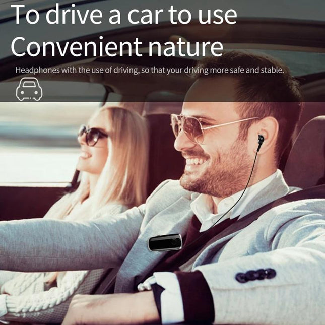 Wireless Bluetooth In-Ear Earphone With Vibrating Alert And Hands-Free Clip - Black-1915198351918370822