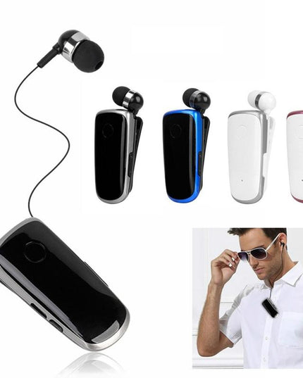 Wireless Bluetooth In-Ear Earphone With Vibrating Alert And Hands-Free Clip - White-1915197850657099777