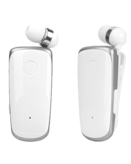 Wireless Bluetooth In-Ear Earphone With Vibrating Alert And Hands-Free Clip - White-1915197850657099783