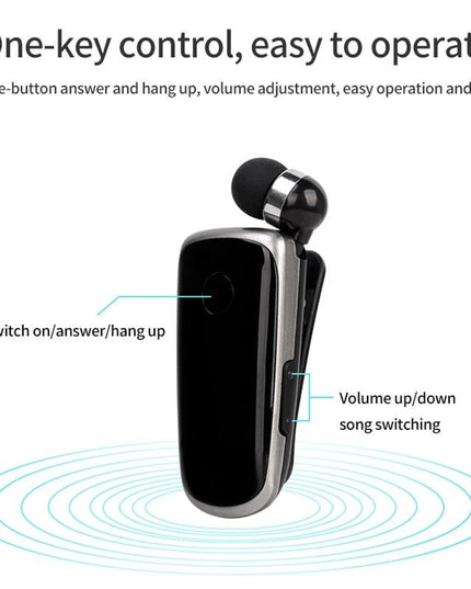 Wireless Bluetooth In-Ear Earphone With Vibrating Alert And Hands-Free Clip - Rose Red-1915197840481718274