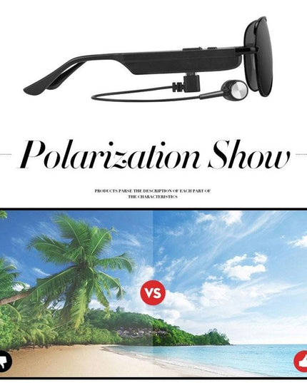 Wireless Bluetooth Sunglasses With Music Earphones And Mic-1915197528018653187