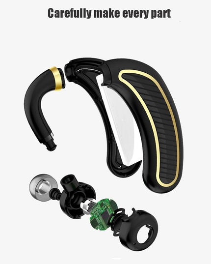 Wireless Bluetooth Earphones With Mic - 24Hrs Work Time - For Iphone / Android - Black / Gold-1915196688927166465