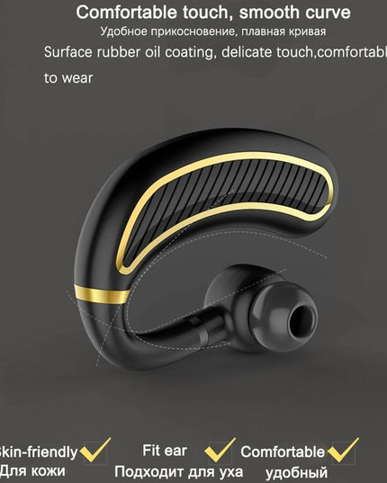 Wireless Bluetooth Earphones With Mic - 24Hrs Work Time - For Iphone / Android - Black / Gold-1915196688927166468