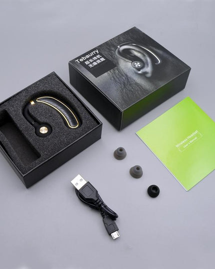 Wireless Bluetooth Earphones With Mic - 24Hrs Work Time - For Iphone / Android - Black / Gold-1915196688927166469