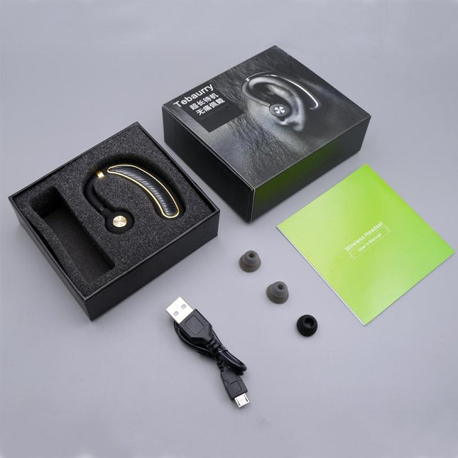 Wireless Bluetooth Earphones With Mic - 24Hrs Work Time - For Iphone / Android - Black / Gold-1915196688927166469