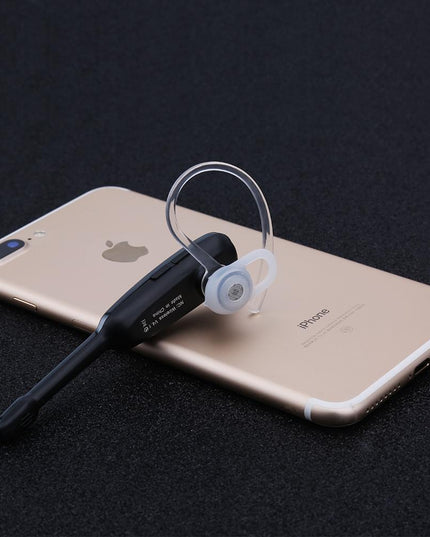 Handsfree Bluetooth Earphone With Mic For Iphone - Black / Silver-1915197144562798597