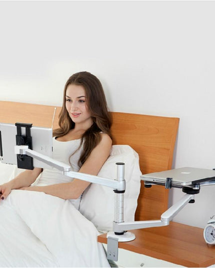 Adjustable Aluminum Double Arm Tablet Stand - Universal Rotation-1915197679273644037
