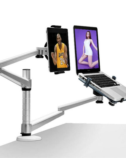 Adjustable Aluminum Double Arm Tablet Stand - Universal Rotation-1915197679273644038