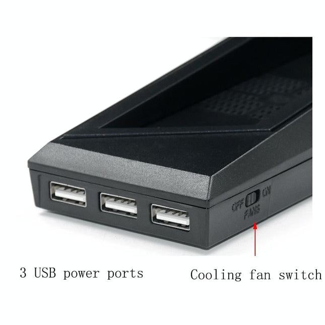 Ps4 Dual Handle Charging Base With Console Radiator - Black-1915197140938919939