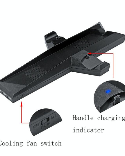 Ps4 Dual Handle Charging Base With Console Radiator - Black-1915197140938919940