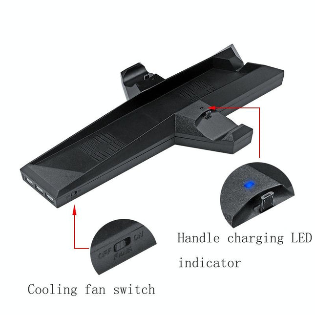 Ps4 Dual Handle Charging Base With Console Radiator - Black-1915197140938919940