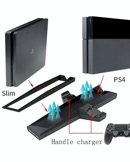 Ps4 Dual Handle Charging Base With Console Radiator - Black-1915197140938919941