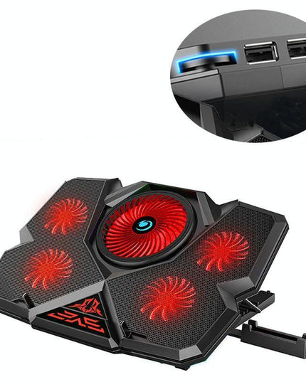 Red Gaming Laptop Cooler With 5V Speed Control-1915197647103332352