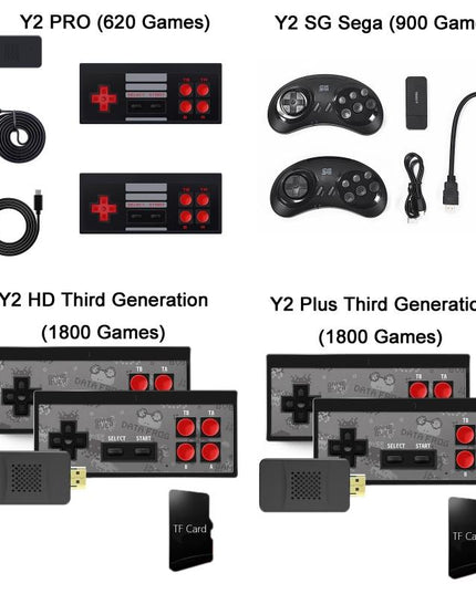Y2 Plus V3.0 Mini Game Console - Wireless Doubles Hdmi 1800 Games-1915197789084717057
