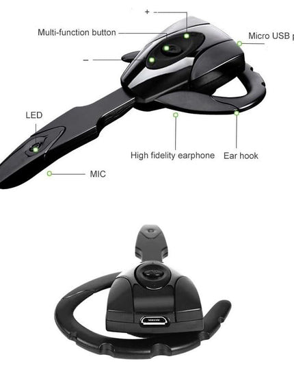 Business Bluetooth 5.0 Earphone With Hanging Ear Design - Black-1915196850407870468