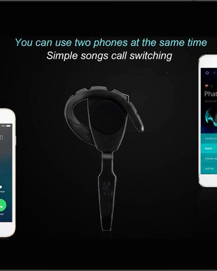Business Bluetooth 5.0 Earphone With Hanging Ear Design - Black-1915196850407870470