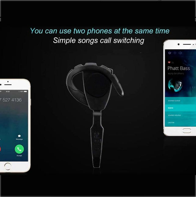 Business Bluetooth 5.0 Earphone With Hanging Ear Design - Black-1915196850407870470