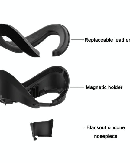 Blackout Sweat Face Cover With Magnetic Closure - Pico 4 Sponge Leather-1915197389631787015