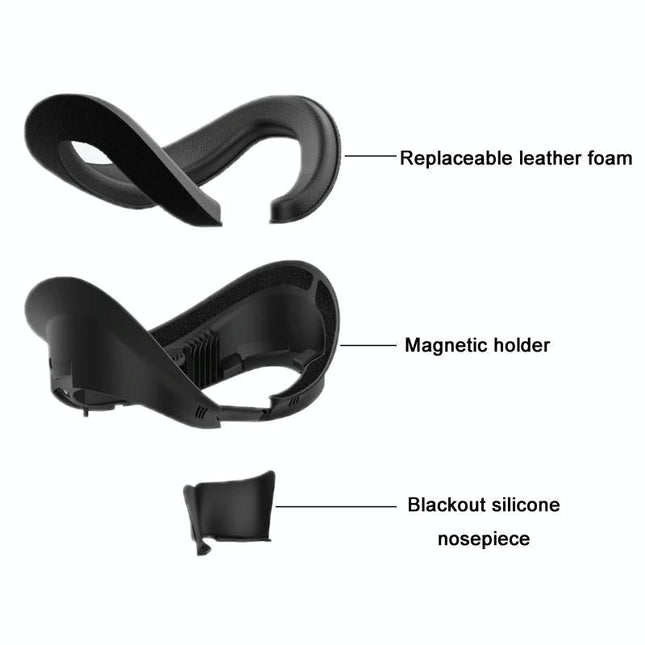 Blackout Sweat Face Cover With Magnetic Closure - Pico 4 Sponge Leather-1915197389631787015