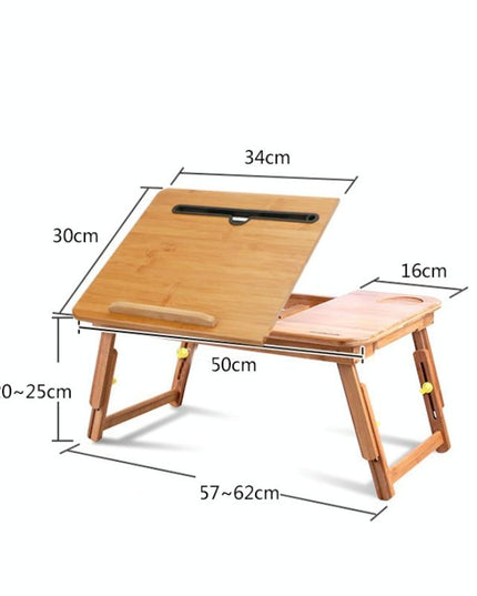 Foldable Laptop Desk For Bed - Lazy Computer Table With Card Slot-1915198266421678081