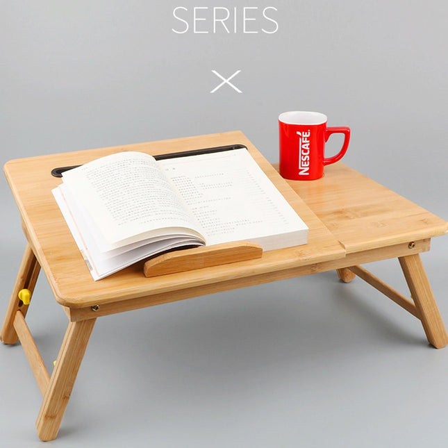Foldable Laptop Desk For Bed - Lazy Computer Table With Card Slot-1915198266421678082